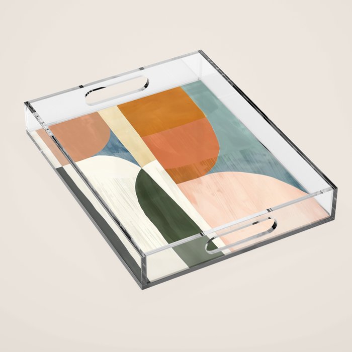 Soft Modern Abstract Shapes III Acrylic Tray Gallery Image 1