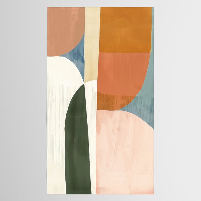 Soft Modern Abstract Shapes III Tablecloth Gallery Image 2