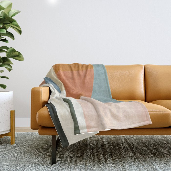 Soft Modern Abstract Shapes III Throw Blanket Gallery Image 1