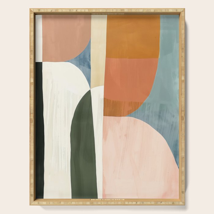 Soft Modern Abstract Shapes III Serving Tray Gallery Image 1