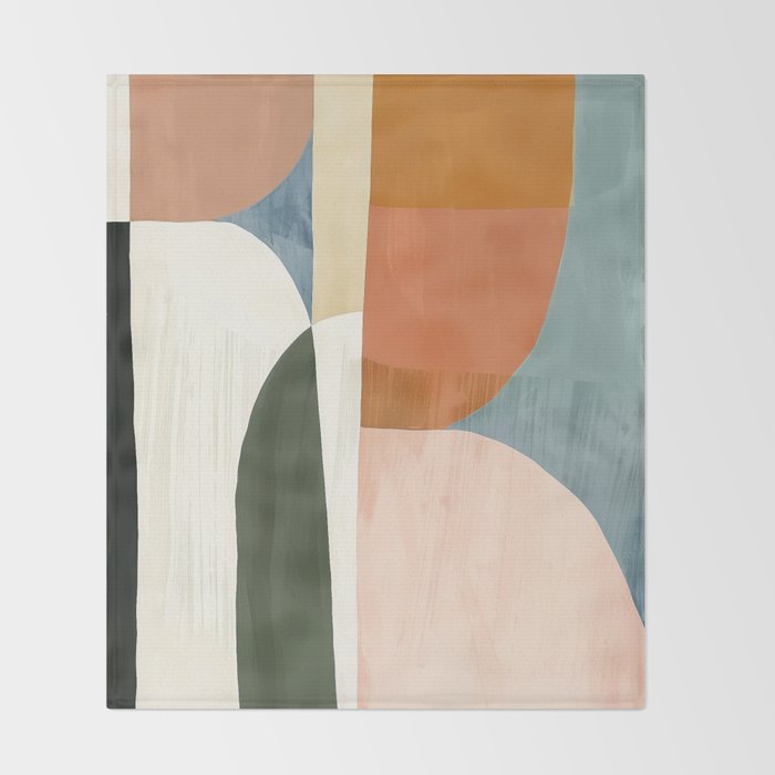 Soft Modern Abstract Shapes III Throw Blanket Gallery Image 2