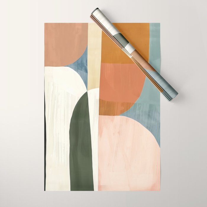 Soft Modern Abstract Shapes III Wrapping Paper Gallery Image 1