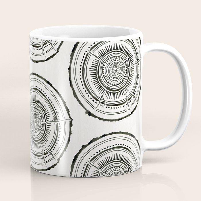 Quaking Aspen - Black Tree Rings Coffee Mug Gallery Image 1