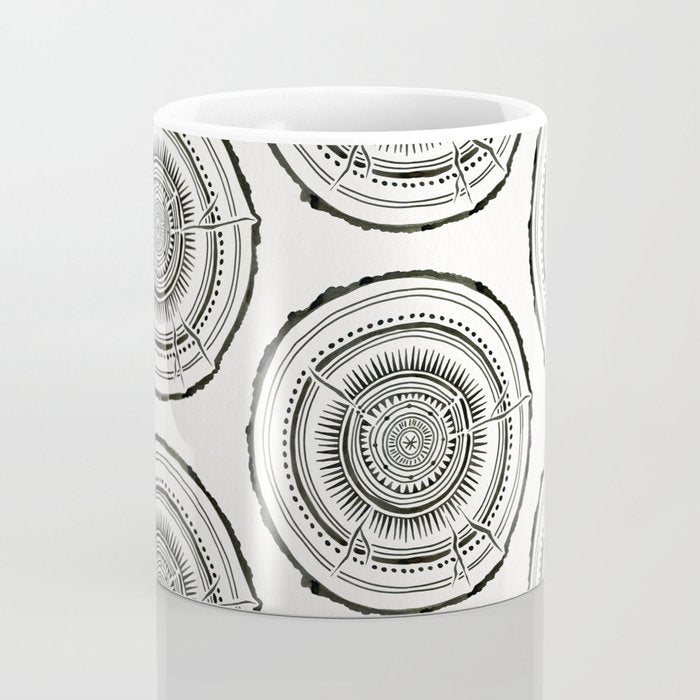 Quaking Aspen - Black Tree Rings Coffee Mug Gallery Image 4