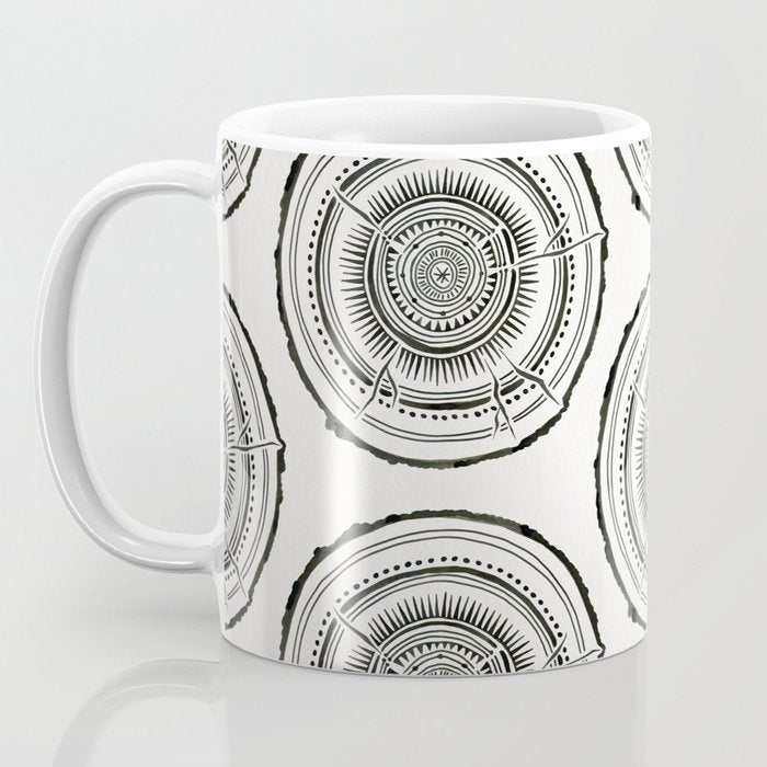 Quaking Aspen - Black Tree Rings Coffee Mug Gallery Image 3