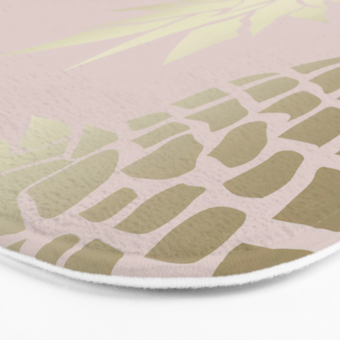 Glam, Pineapple Art, Pink Aesthetic with Gold Bath Mat Gallery Image 3