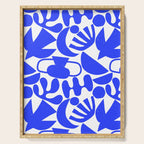 Abstract organic blue shape art pattern Serving Tray Gallery Image 1