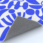 Abstract organic blue shape art pattern Rug Gallery Image 4