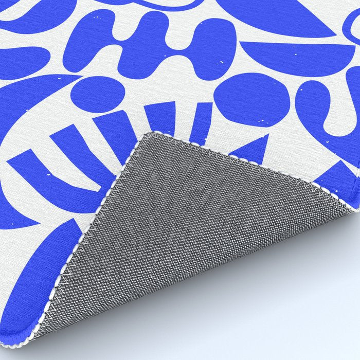 Abstract organic blue shape art pattern Rug Gallery Image 4