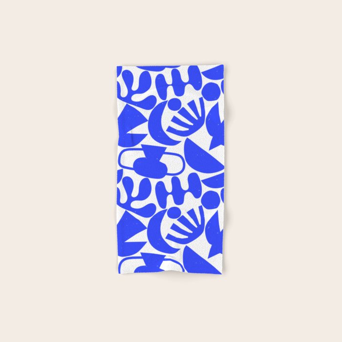 Abstract organic blue shape art pattern Bath Towel Gallery Image 1