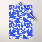 Abstract organic blue shape art pattern Wrapping Paper Gallery Image 1
