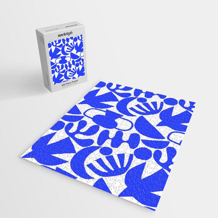Abstract organic blue shape art pattern Jigsaw Puzzle Gallery Image 2