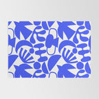 Abstract organic blue shape art pattern Rug Gallery Image 2