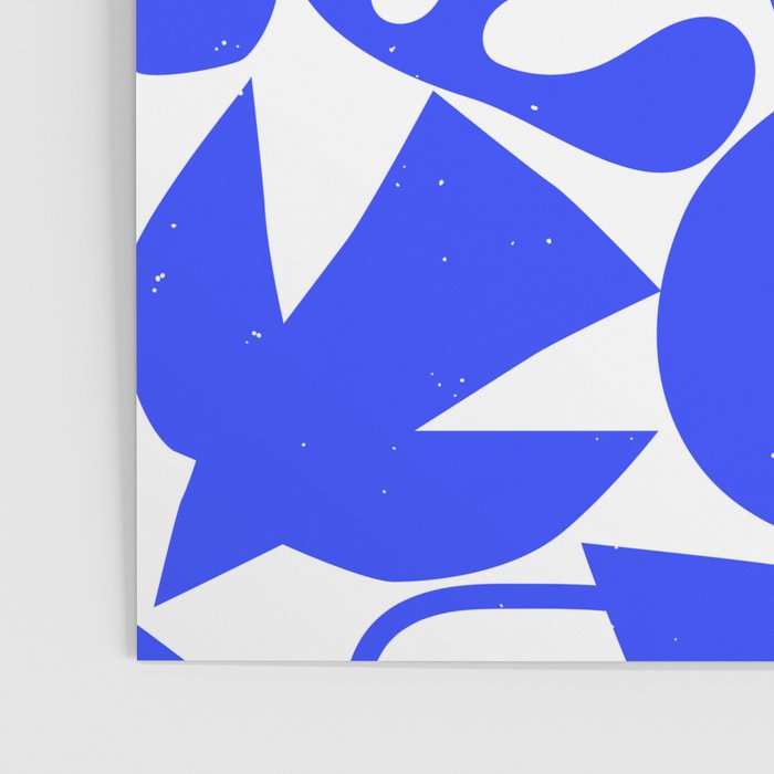 Abstract organic blue shape art pattern Poster Gallery Image 3