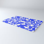 Abstract organic blue shape art pattern Rug Gallery Image 3