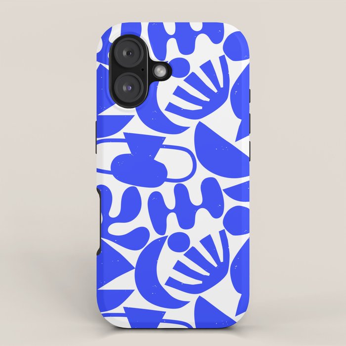 Abstract organic blue shape art pattern iPhone Case Gallery Image 1
