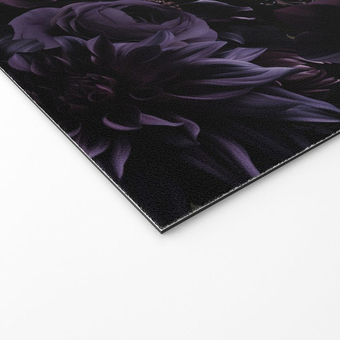 Vintage Black Dramatic Glamour Autumn Romanticism: Maximalism Moody Florals - Grand Millennial Midnight purple Roses Black Bouquets and Nostalgic Gothic Mystic Flowers Welcome Mat Gallery Image 2