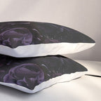 Vintage Black Dramatic Glamour Autumn Romanticism: Maximalism Moody Florals - Grand Millennial Midnight purple Roses Black Bouquets and Nostalgic Gothic Mystic Flowers Pillow Sham Gallery Image 3