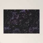 Vintage Black Dramatic Glamour Autumn Romanticism: Maximalism Moody Florals - Grand Millennial Midnight purple Roses Black Bouquets and Nostalgic Gothic Mystic Flowers Welcome Mat Gallery Image 1