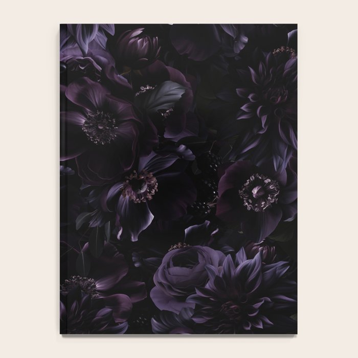 Vintage Black Dramatic Glamour Autumn Romanticism: Maximalism Moody Florals - Grand Millennial Midnight purple Roses Black Bouquets and Nostalgic Gothic Mystic Flowers Notebook Gallery Image 4