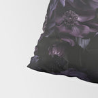 Vintage Black Dramatic Glamour Autumn Romanticism: Maximalism Moody Florals - Grand Millennial Midnight purple Roses Black Bouquets and Nostalgic Gothic Mystic Flowers Pillow Sham Gallery Image 4