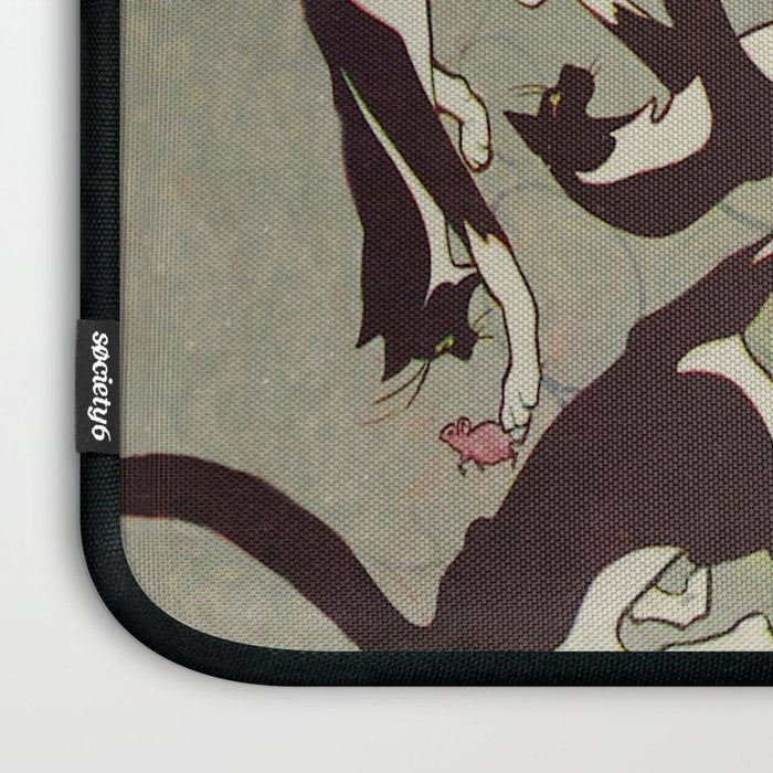 Edited magazine cover - The Lone hand - 1909 Cat Playing With Mouse Vintage Pattern Laptop Sleeve Gallery Image 3