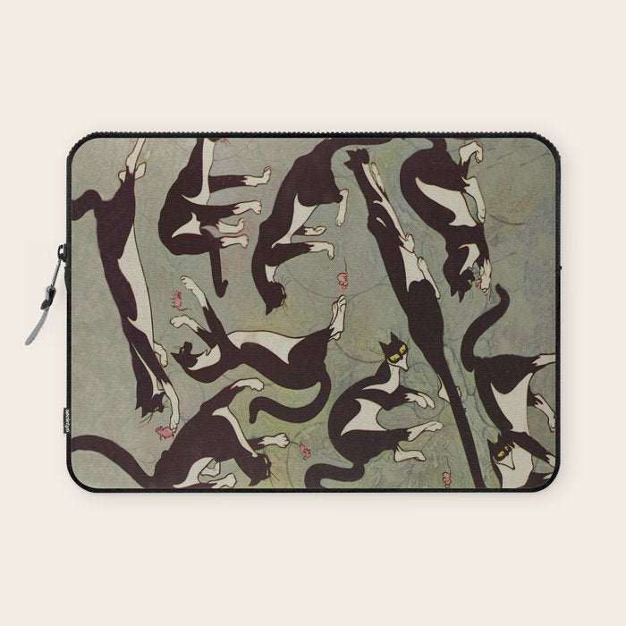 Edited magazine cover - The Lone hand - 1909 Cat Playing With Mouse Vintage Pattern Laptop Sleeve Gallery Image 1