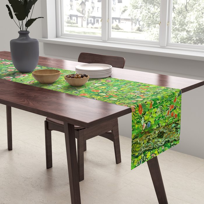 Gustav Klimt "Orchard With Roses" Table Runner Gallery Image 2