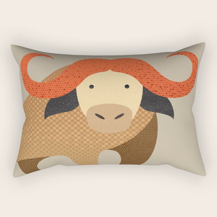 Whimsy Cape Buffalo II Rectangular Pillow Gallery Image 2