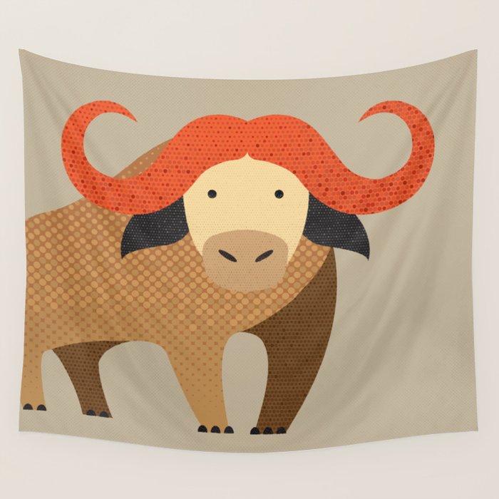 Whimsy Cape Buffalo II Wall Tapestry Gallery Image 1