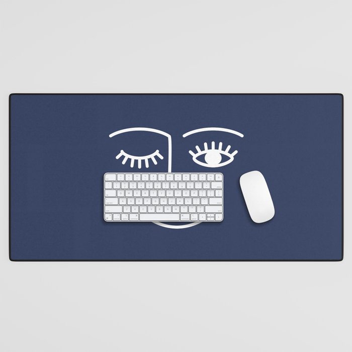 Wink (Navy) Desk Mat Gallery Image 1