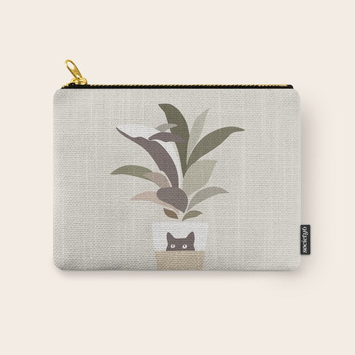 Cat and Plant 29: A Leaf of Whale Carry All Pouch Gallery Image 1