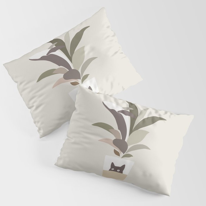 Cat and Plant 29: A Leaf of Whale Pillow Sham Gallery Image 3