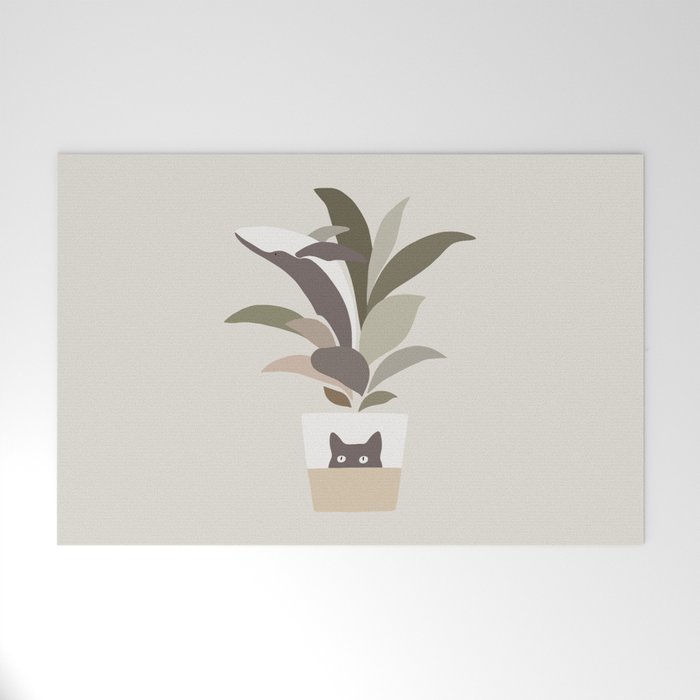 Cat and Plant 29: A Leaf of Whale Welcome Mat Gallery Image 1