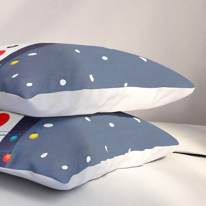 Christmas Penguin with fairy lights no2 Pillow Sham Gallery Image 3