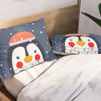 Christmas Penguin with fairy lights no2 Pillow Sham Gallery Image 2