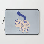 Purrcelin Cat - Pretty Delft Porcelain Kitty Laptop Sleeve Gallery Image 1