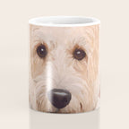 White Klimt Dog with Curly Hair Coffee Mug Gallery Image 4