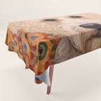 White Klimt Dog with Curly Hair Tablecloth Gallery Image 1