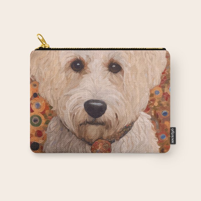 White Klimt Dog with Curly Hair Carry All Pouch Gallery Image 1