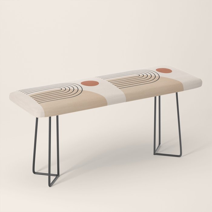 Abstraction_NEW_SUN_DAWN_MOUNTAINS_LINE_POP_ART_008B Bench Gallery Image 1
