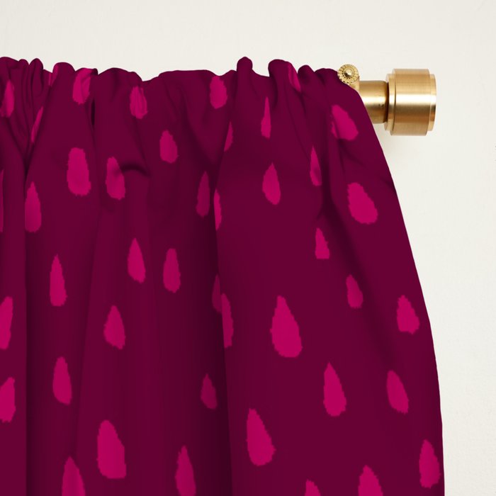 Raspberry Paint Drops Window Curtain Gallery Image 2