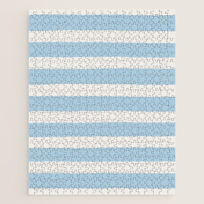Thick Stripes Baby Blue Jigsaw Puzzle Gallery Image 1