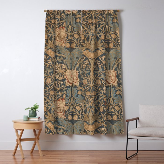 Honeysuckle by William Morris 1876 Antique Vintage Victorian Jugendstil Art Nouveau Retro Pattern Window Curtain Gallery Image 1