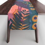 Tropical Peacock Among Pink Blossoms Table Runner Gallery Image 1