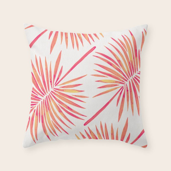 Tropical Fan Palm - Pink Palette Throw Pillow Gallery Image 6