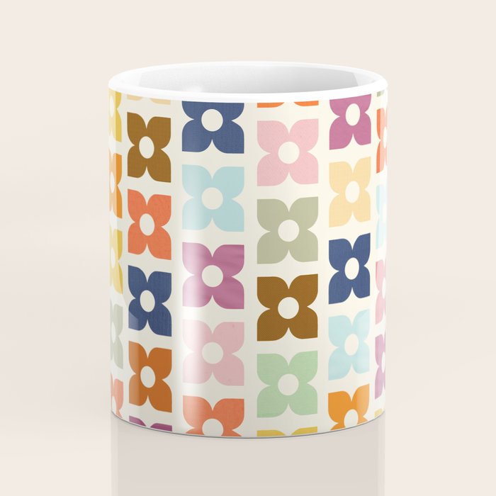 Retro Nostalgic Pastel Flowers Coffee Mug Gallery Image 4