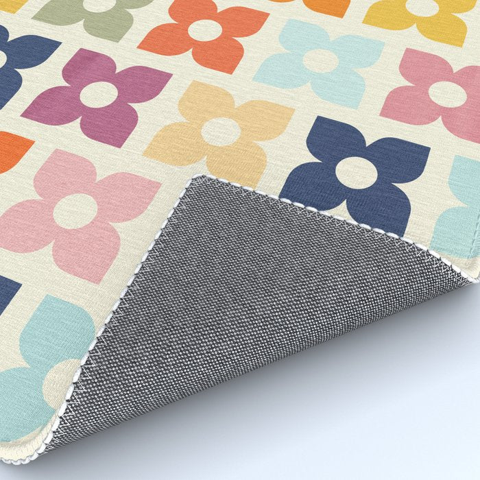 Retro Nostalgic Pastel Flowers Rug Gallery Image 4