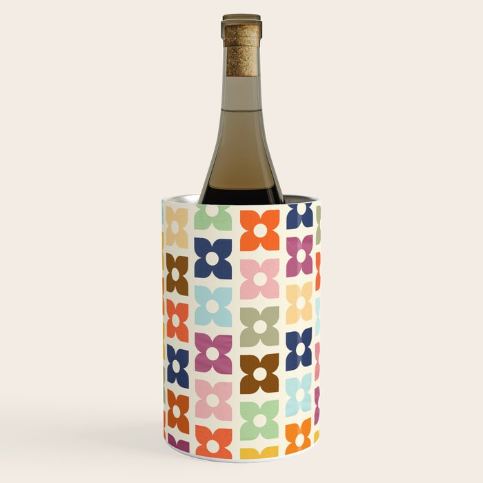 Retro Nostalgic Pastel Flowers Wine Chiller Gallery Image 1