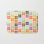 Retro Nostalgic Pastel Flowers Bath Mat Gallery Image 1